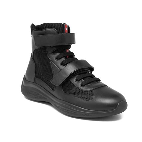 prada leather vulcanized sneaker|prada high top designer sneakers.